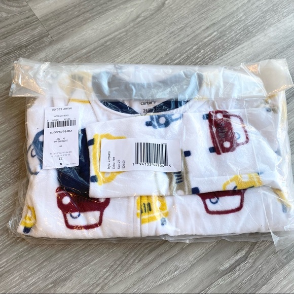 Carter’s toddler fleece footed “cars” pajamas boy 2T - Picture 2 of 5